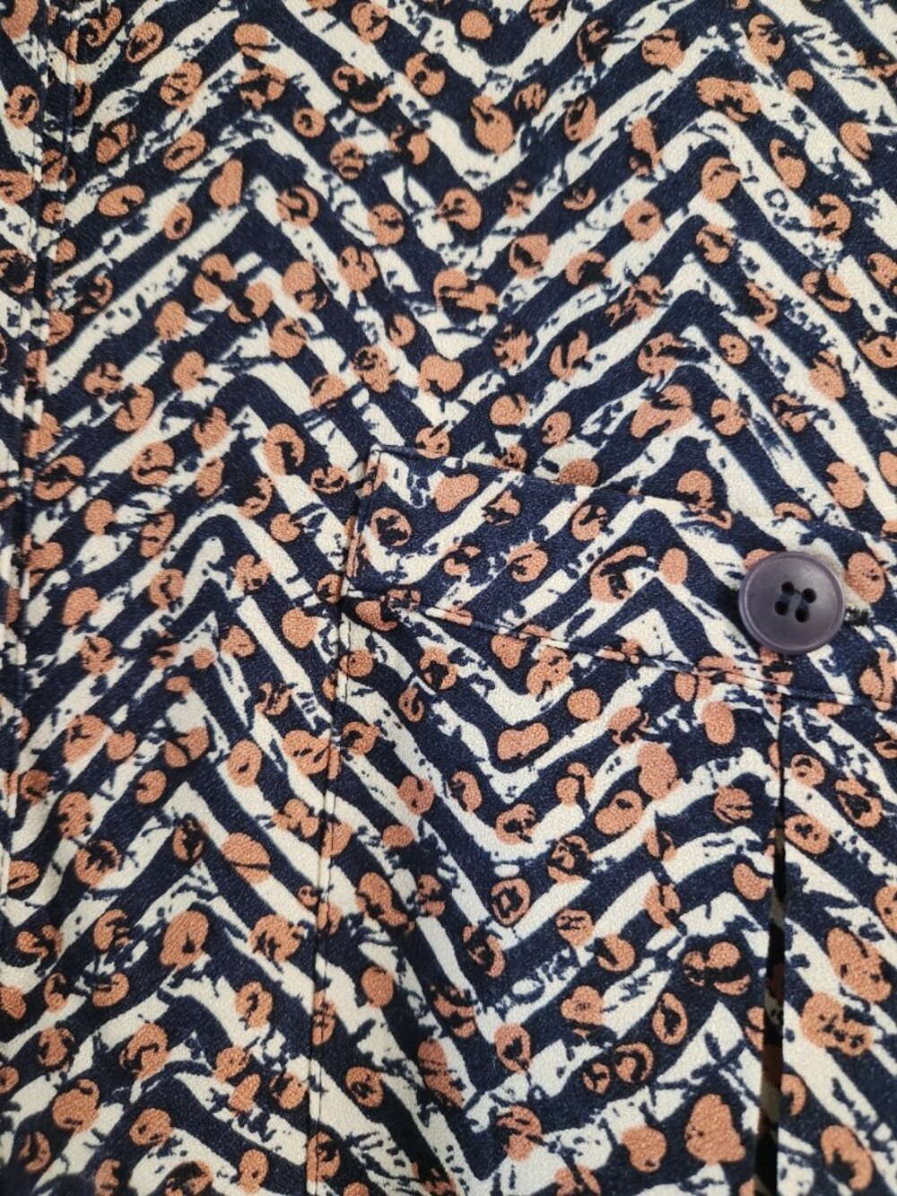 St. Gillian Kay Unger Herringbone Print Midi Dress Women’s Silk L/S size 14 - Picture 4 of 6